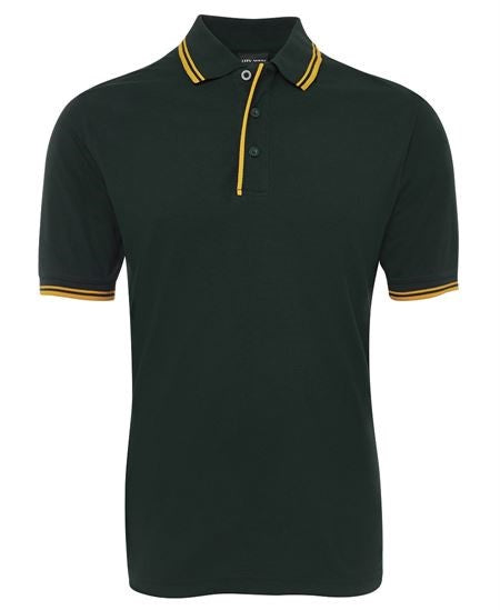 Contrasting Polo - Bottle/Gold, S