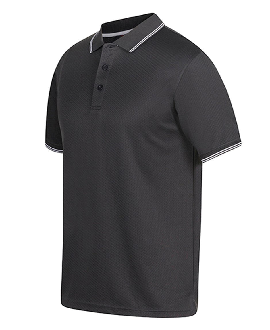 Jacquard Contrast Polo - Gunmetal/White, 8